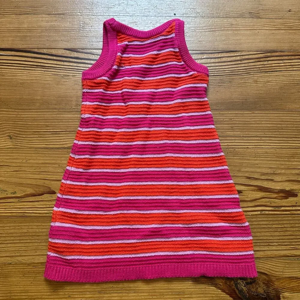 Carter's‎ pink orange striped knit tank dress SIZE 4